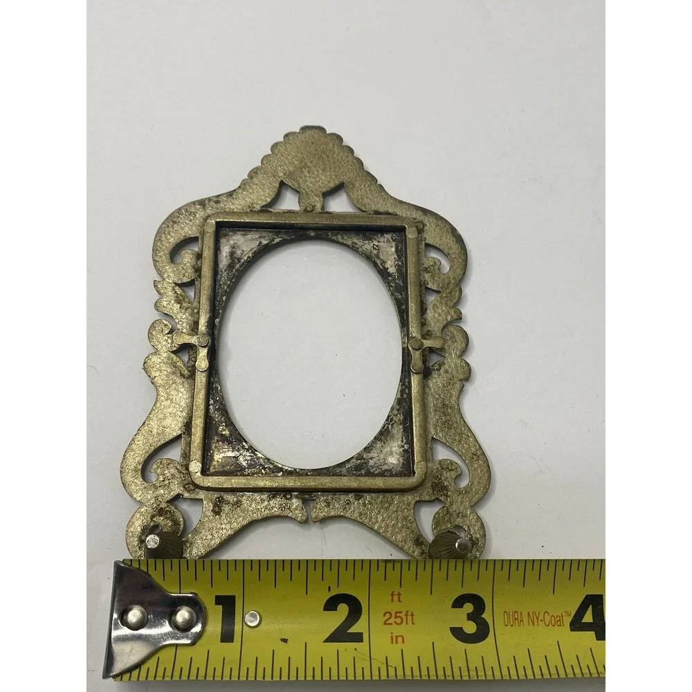 Ornate Tabletop Stand Up‎ Frame Metal Silver Pewter Tone Vintage 1980s #2